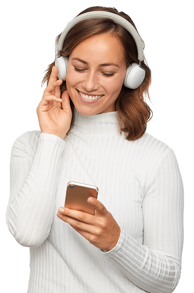 Woman Listening an Audiobook